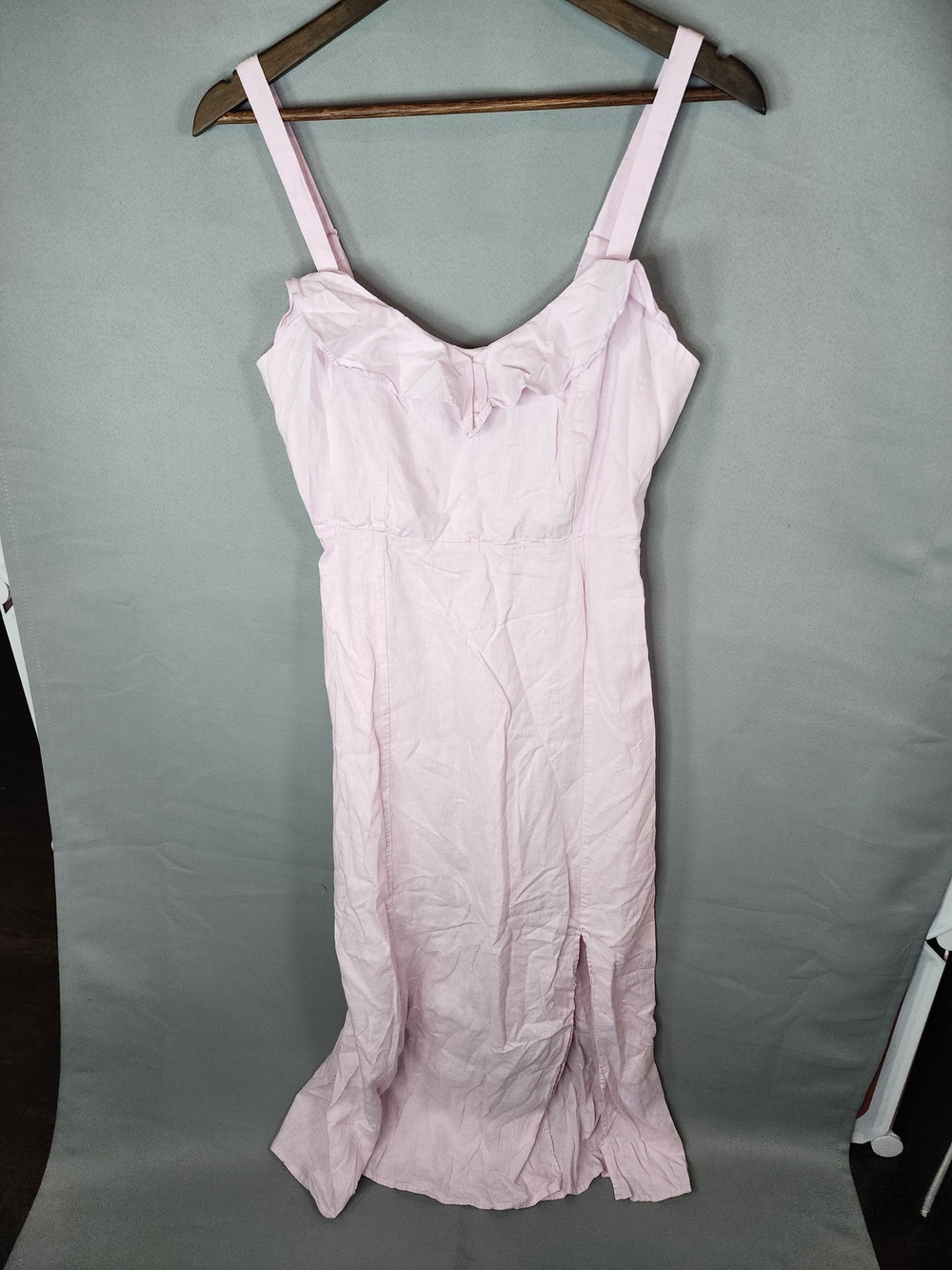 Old Navy Light Pink Maxi Dress with Ruffle Neckline